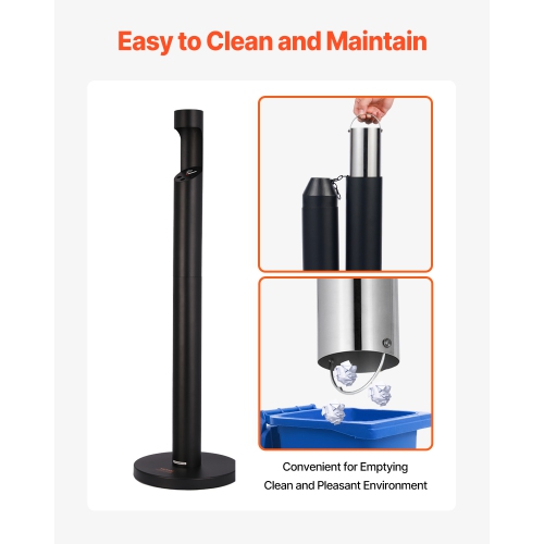 VEVOR Cigarette Butt Receptacle, Commercial Cylinder Cigarette Butt Container, Freestanding and Weatherproof Outdoor Cigarette Butt Disposal for