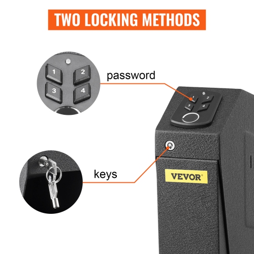 VEVOR Pistol Safe Box Fingerprint Lock Pistol Gun Safes for Home Gun Voult One Gun