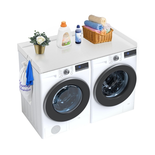VEVOR 54" x 27" Washer Dryer Countertop, Wooden Washer and Dryer Countertop, Water-Resistant Laundry Machine Topper Cover with Anti-Slip Pads, for