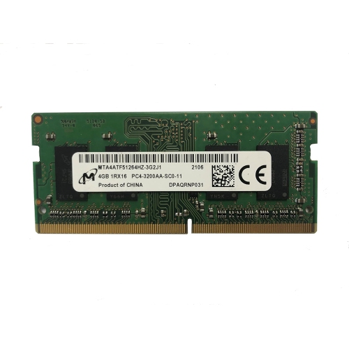 MICRON 4&nbsp;Go – Module de mémoire vive DDR4 3200&nbsp;MHz PC4-25600 1,2&nbsp;V 1R x 16 SODIMM pour ordinateur portatif MTA4ATF51264HZ-3G2J1,
