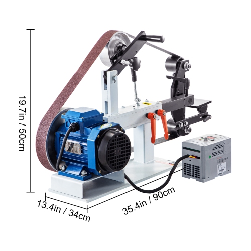 VEVOR 2" x 82" Belt Sander Bench Grinder, 3 in 1 Variable Speed Belt Grinder for Metalworking, 1500W 2HP Belt Sander Polisher with 3 Grinding Wheel &
