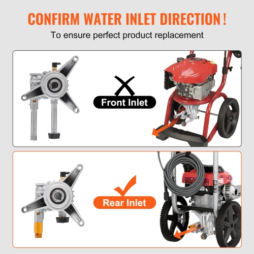 VEVOR 3300 PSI, 3.0GPM,Pressure Washer Pump, 7/8" Shaft Vertical, Replacement Power Washer Pumps Kit with 5 Nozzles, Hardware and Siphon Tube,