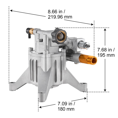VEVOR 3300 PSI, 3.0GPM,Pressure Washer Pump, 7/8" Shaft Vertical, Replacement Power Washer Pumps Kit with 5 Nozzles, Hardware and Siphon Tube,