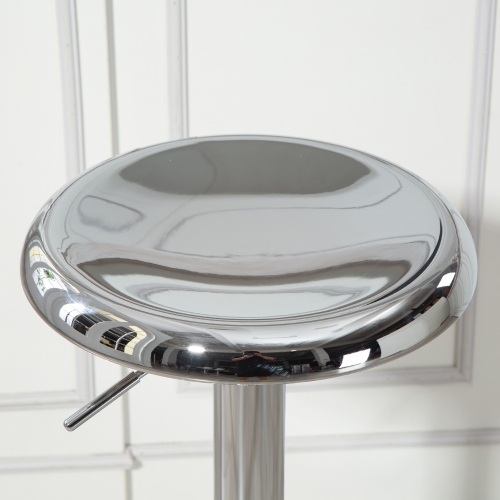 HOMCOM – Ensemble de 2 tabourets de bar ronds à hauteur de comptoir, chaises de bar industrielles pivotantes pour cuisine maison, argenté