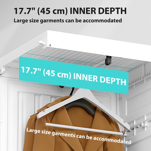 HOMCOM Portable Closet, Foldable Plastic Wardrobe Closet, Clothes Storage Organizer for Bedroom with 5 Compartments, Hanging Rod, Magnetic Clear