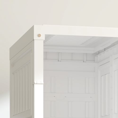 HOMCOM Portable Closet, Foldable Plastic Wardrobe Closet, Clothes Storage Organizer for Bedroom with 5 Compartments, Hanging Rod, Magnetic Clear