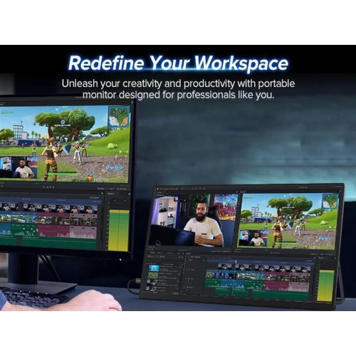 UPERFECT 17.3-Inch UPERFECT 2K 144Hz Portable Monitor High-Resolution HDR IPS Gaming Display with VESA & Dual Speakers