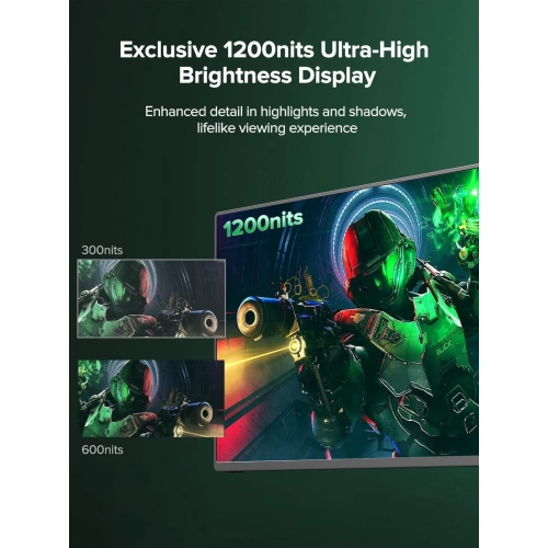 UPERFECT 16" 4K Portable Monitor - 1200 Nits True Brightness, 1MS FreeSync, 2000:1 Contrast, USB-C/HDMI, VESA & Smart Case for Laptops, Consoles &