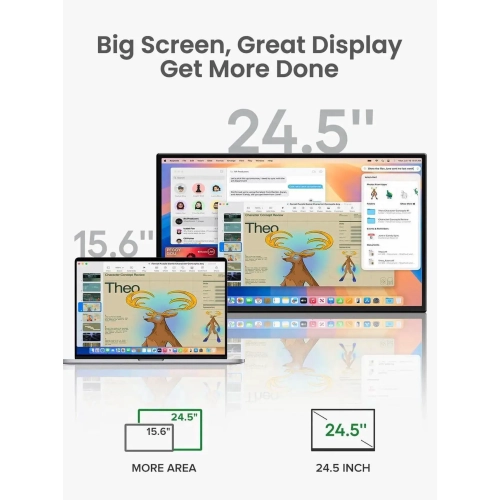 UPERFECT 24.5" 2K 165Hz Touchscreen Portable Monitor, QHD FreeSync IPS HDR, 180° Adjustable Stand, USB - C & HDMI, for