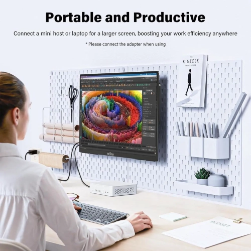 UPERFECT 23.8 4K Portable Monitor - UHD 3840*2160, 100%sRGB IPS, Speakers, USB-C/HDMI, 180° Adjustable Stand for Laptops, Consoles & More