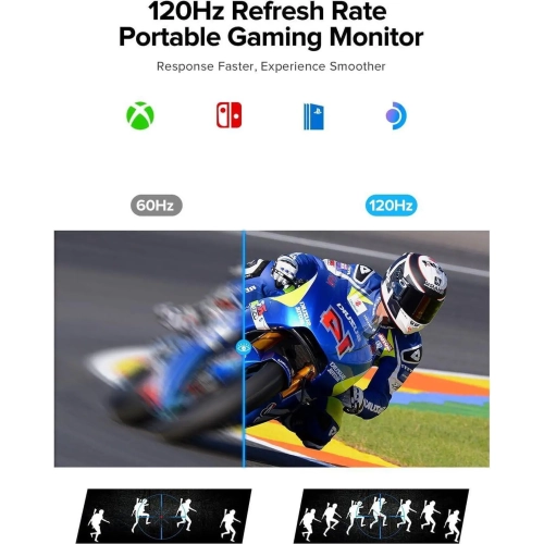 UPERFECT 15.6" Portable Monitor 120Hz Touchscreen | 1080P IPS HDR | 10800mAh Battery, Reverse Charging | Quad Speakers, Smart Case | Single Cable