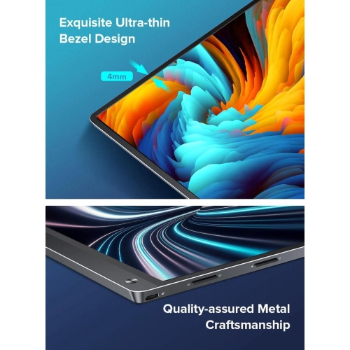 UPERFECT 15.6" Portable Monitor 120Hz Touchscreen | 1080P IPS HDR | 10800mAh Battery, Reverse Charging | Quad Speakers, Smart Case | Single Cable