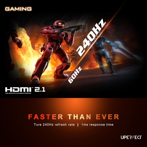 UPERFECT 2.5K 240Hz Portable Gaming Monitor, 16" 2560x1600 QHD 100% DCI-P3 400 Nits Portable Monitor for Laptop w/Stand & VESA, Adaptive Sync HDMI