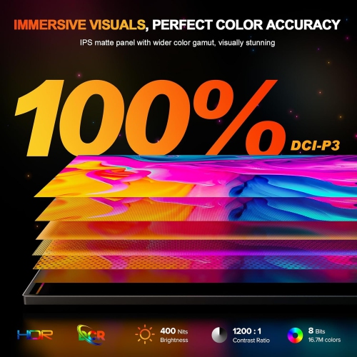 UPERFECT 2.5K 240Hz Portable Gaming Monitor, 16" 2560x1600 QHD 100% DCI-P3 400 Nits Portable Monitor for Laptop w/Stand & VESA, Adaptive Sync HDMI