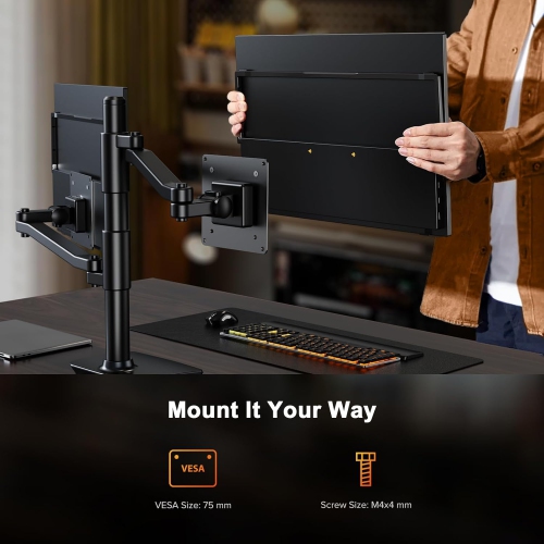 UPERFECT 2.5K 240Hz Portable Gaming Monitor, 16" 2560x1600 QHD 100% DCI-P3 400 Nits Portable Monitor for Laptop w/Stand & VESA, Adaptive Sync HDMI