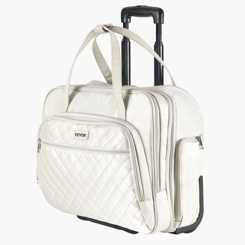 VEVOR Rolling Laptop Bag, Fits Up to 15.6 Inch Laptop, Wheeled Briefcase, Roller Computer Tote Bag with 2 Fixed Wheels & Telescoping Handle, Laptop