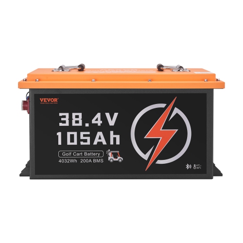 VEVOR 36V 105Ah Golf Cart Lithium Battery, 36 Volt Golf Cart Battery with 200A BMS, Touch Monitor and Mobile APP, LiFePO4 Battery with 600A Peak