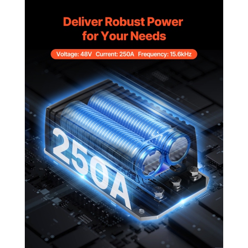 VEVOR 48 Volt & 250 Amp Golf Cart Speed Controller, DC Motor Controller Replacement for EZGO TXT Golf Carts, IP65 Rated Protection, Aluminum Alloy &