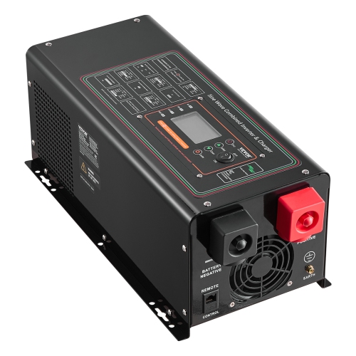 VEVOR 2000 Watt Pure Sine Wave Inverter Charger, DC 12V to AC 120V Power Inverter with LCD Display, Remote Control, Solar Inverter for Off-Grid Solar