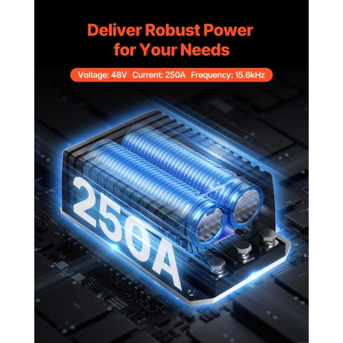 VEVOR 48V & 250A Golf Cart Speed Controller, DC Motor Controller Replacement for 2000-2008 Club Car Golf Carts, IP65 Rated Protection, Aluminum Alloy