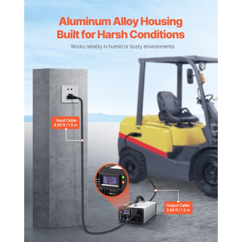 VEVOR 36V Forklift Battery Charger, 30A Smart Fully-Automatic Lead-Acid Battery Charger, 24 Volt Trickle Charger with Anderson Plug, Cooling Fan,