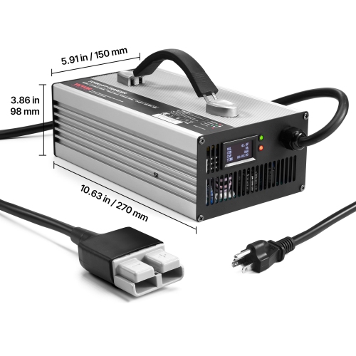 VEVOR 36V Forklift Battery Charger, 30A Smart Fully-Automatic Lead-Acid Battery Charger, 24 Volt Trickle Charger with Anderson Plug, Cooling Fan,