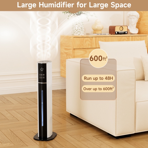 2.4Gal Ultrasonic Cool Mist Humidifier – Quiet Bedroom Humidifier for Large Rooms, 3-Speed Adjustable, UV Purification & Filtration, Pet/Baby/Plant