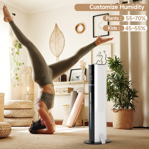 2.4Gal Ultrasonic Cool Mist Humidifier – Quiet Bedroom Humidifier for Large Rooms, 3-Speed Adjustable, UV Purification & Filtration, Pet/Baby/Plant