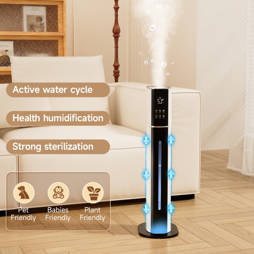 2.4Gal Ultrasonic Cool Mist Humidifier – Quiet Bedroom Humidifier for Large Rooms, 3-Speed Adjustable, UV Purification & Filtration, Pet/Baby/Plant