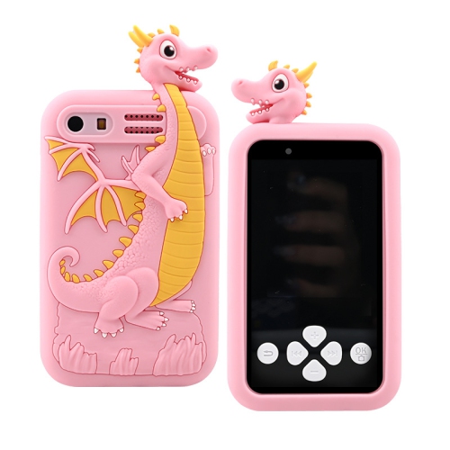 Children's camera can take photos and record videos 4800W HD dual-camera children's toy mobile phone camera 1080p - peach pink + 32GB memory card