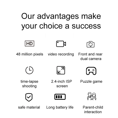 Children's camera can take photos and record videos 4800W HD dual-camera children's toy mobile phone camera 1080p - peach pink + 32GB memory card