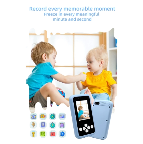 Children's camera can take photos and record videos 4800W HD dual-camera children's toy mobile phone camera 1080p - peach pink + 32GB memory card