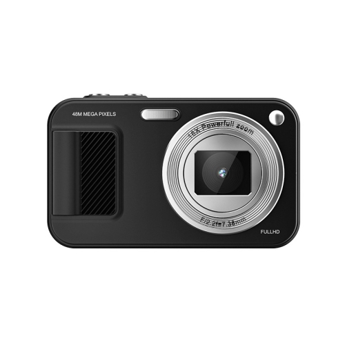 CCD digital camera HD portable ordinary digital camera home selfie card machine 8 million pixels suitable for travel, vlog - black