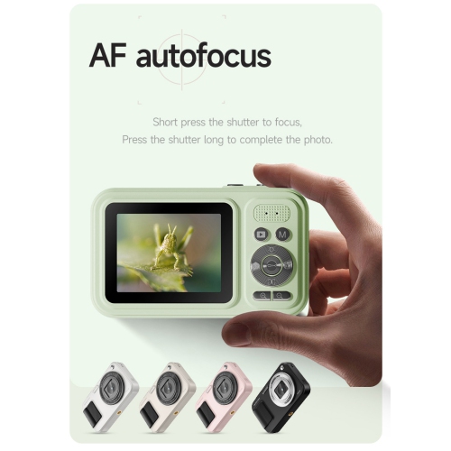 CCD digital camera HD portable ordinary digital camera home selfie card machine 8 million pixels suitable for travel, vlog - black