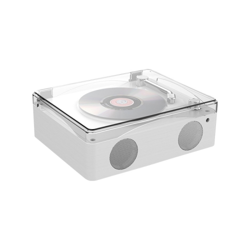 Retro multi-function CCD player portable rechargeable CD player classic music phonograph multi-function record player - white