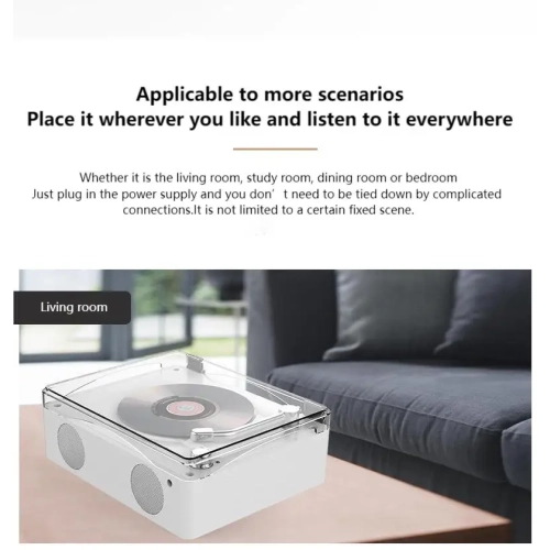 Retro multi-function CCD player portable rechargeable CD player classic music phonograph multi-function record player - white