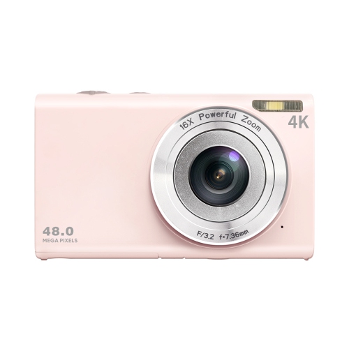 HD Digital Camera, 4K Vlog Camera for YouTube, Auto Focus 48MP UHD Camera, Anti-Shake, 16x Digital Zoom Digital Camera - pink