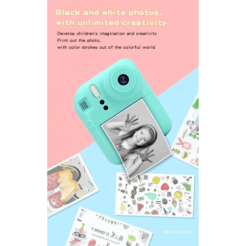 Appareil photo photo pour enfants Polaroid 9600 W HD à impression thermique, impression 4K, grossissement 16X - Bleu arctique