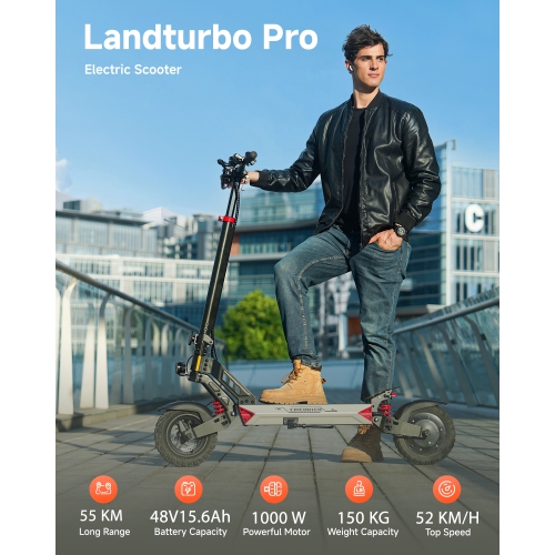 Circooter met à niveau la trottinette électrique tout-terrain Landturbo Pro - Étain argenté