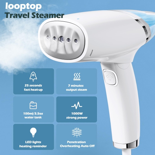 Défroisseur à vapeur portatif, mini défroisseur de voyage pliable portatif pour vêtements