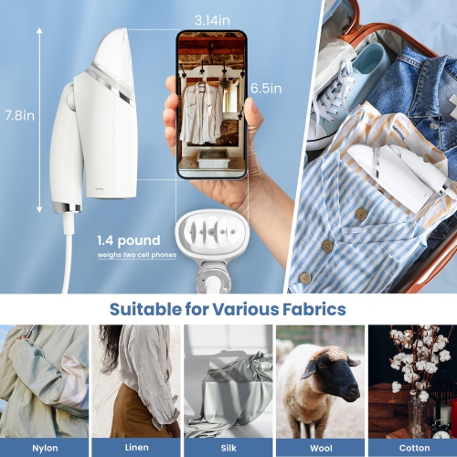Défroisseur à vapeur portatif, mini défroisseur de voyage pliable portatif pour vêtements