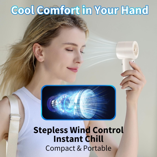 Portable Handheld Fan with Cooling Plate, Mini Personal Fan, 4000mAh Battery, LCD Display for Travel, Office, Outdoor Use