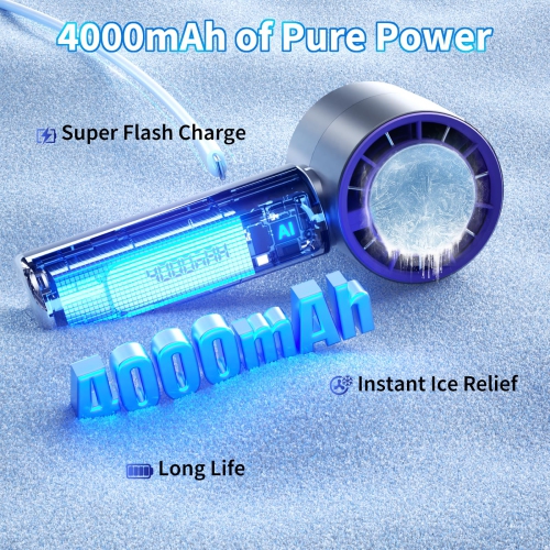 Portable Handheld Fan with Cooling Plate, Mini Personal Fan, 4000mAh Battery, LCD Display for Travel, Office, Outdoor Use