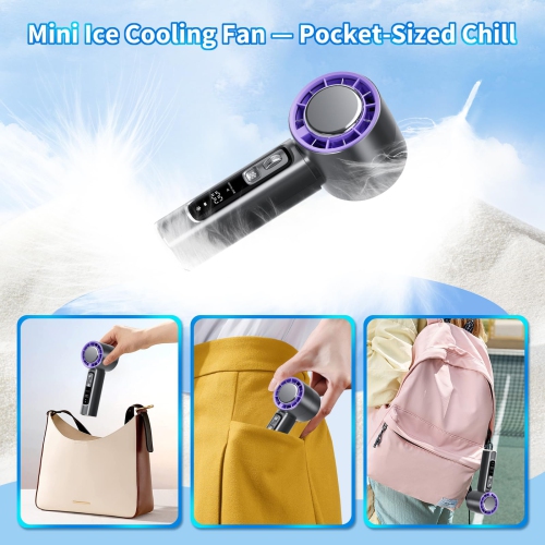 Portable Handheld Fan with Cooling Plate, Mini Personal Fan, 4000mAh Battery, LCD Display for Travel, Office, Outdoor Use