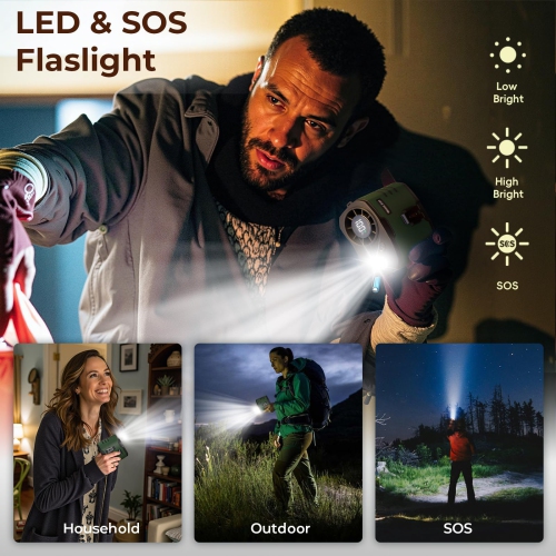 Portable Waist Fan with 10000mAh Battery, 10 Wind Speeds, LED Lights, Waist Clip Fan for Outdoor Activities, Fishing, Travel