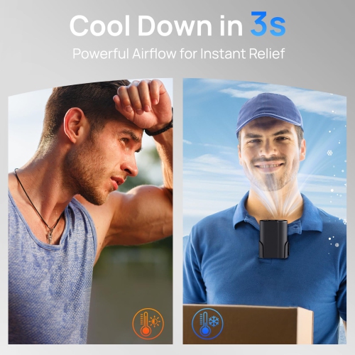 Portable Waist Clip Fan, 36000RPM Wearable Neck Fan, USB Rechargeable Mini Belt Fan with 100 Wind Speeds for Outdoor Use