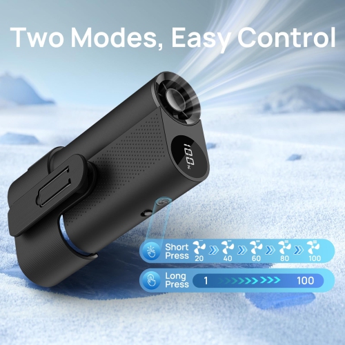 Portable Waist Clip Fan, 36000RPM Wearable Neck Fan, USB Rechargeable Mini Belt Fan with 100 Wind Speeds for Outdoor Use