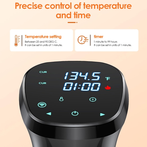 Sous Vide Cooking Machine, 1100W Smart Digital Display Food Molecular Cooker for Steak and More