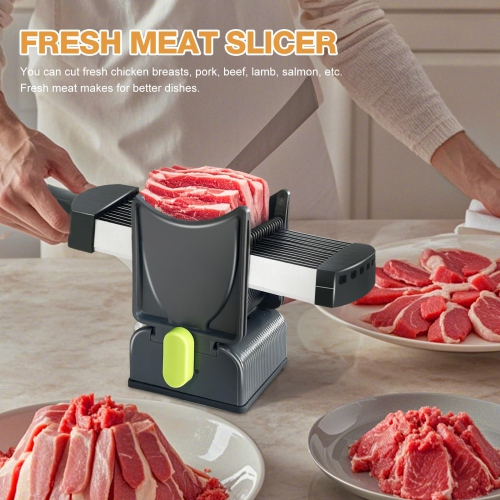 Fresh Meat Slicer, Adjustable Thickness Food Slicer with Kitchen Knife Set for Home Cooking and Grilling