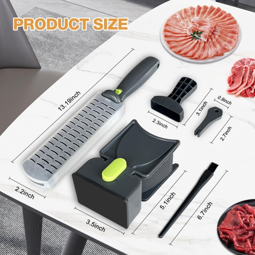 Fresh Meat Slicer, Adjustable Thickness Food Slicer with Kitchen Knife Set for Home Cooking and Grilling